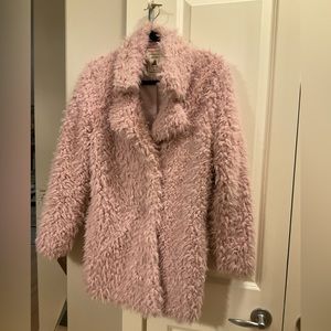 Faux Fur Fuzzy Pink Coat in great condition